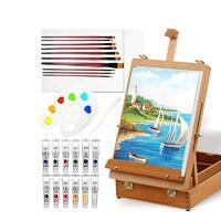 Без бренда «Набор подарочный «Две картинки» 27 предметов: этюдник 35 см из бука, краски акрил 12x12 мл, 2 холста 22x30 на мдф, 10 кистей, мастихин, палитра» в Томске в интернет-магазине Без бренда «Набор подарочный «Две картинки» 27 предметов: этюдник 35 см из бука, краски акрил 12x12 мл, 2 холста 22x30 на мдф, 10 кистей, мастихин, палитра» в Томске