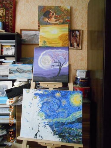 Фотографии готовых работ картин по номерам и алмазной мозаики