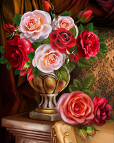 Без бренда «Букет роз в изящной вазе (20шт)» в Томске