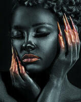 Без бренда «Коробка 20 шт: Портрет с золотыми ногтями» в Томске