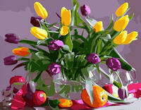 Без бренда «Разноцветные тюльпаны в прозрачной вазе» в Томске в интернет-магазине  Без бренда «Разноцветные тюльпаны в прозрачной вазе» в Томске
