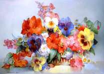 Букет ярких анютиных глазок