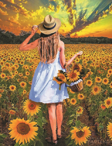 Прогулка между подсолнухов