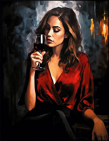 Без бренда «Девушка в красном платье с бокалом вина» в Томске