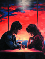 Без бренда «Влюблённая пара в кафе на закате солнца» в Томске