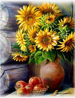 Без бренда «Кувшин с подсолнухами и корзинка с яблоками» в Томске