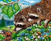 Без бренда «Еноты и бабочка на цветочной поляне» в Томске в интернет-магазине  Без бренда «Еноты и бабочка на цветочной поляне» в Томске